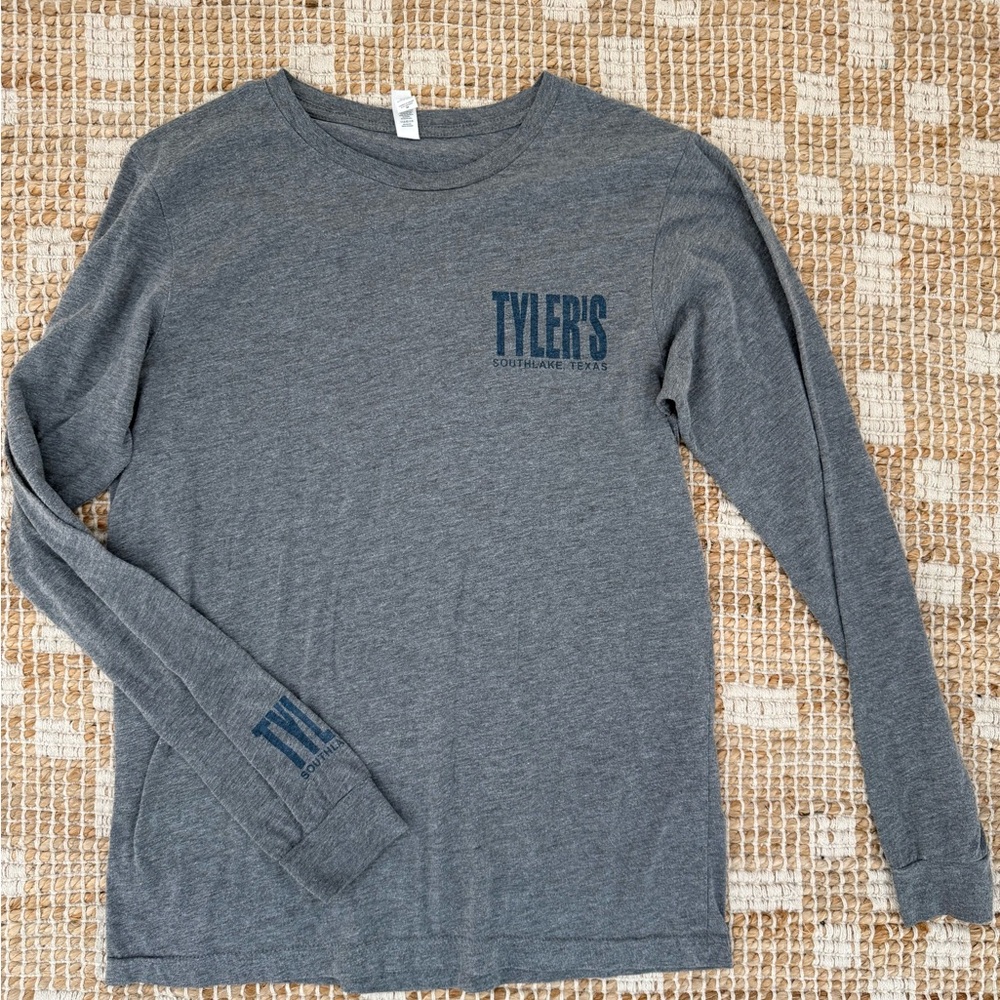 Tyler’s Gray Long Sleeve Shirt with Blue Logo